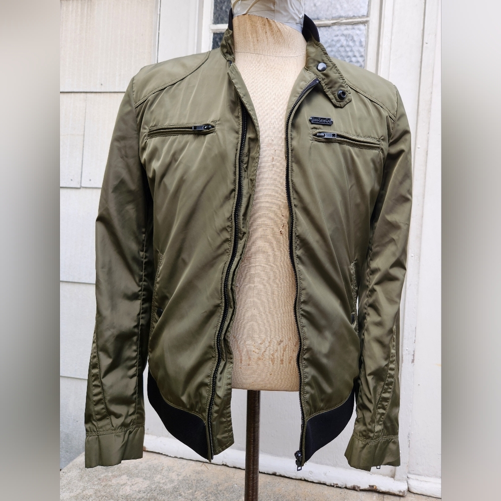 Diesel Light Biker Zip Jacket in Olive Green (Medium)